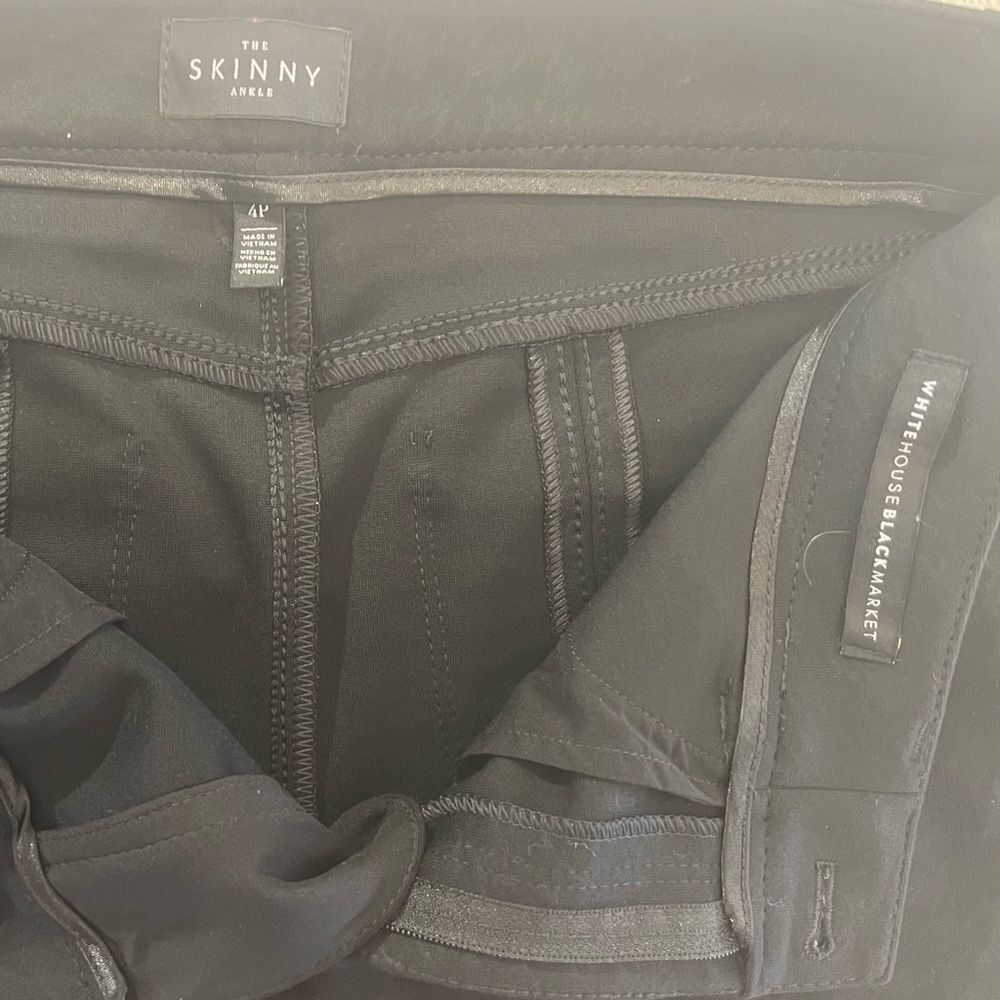 WHBM Skinny Black Ankle Pants with cute pockets and zipper at legs - Picture 10 of 13